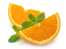 Segments Of An Orange With Mint Royalty Free Stock Photography Segments Of An Orange With Mint Royalty Free Stock Photography