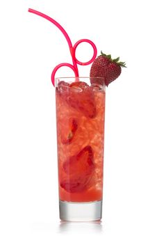Strawberry Cocktail With Chrushed Ice Royalty Free Stock Images