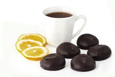 Chocolates And Cup Of Tea Stock Image Chocolates And Cup Of Tea Stock Image