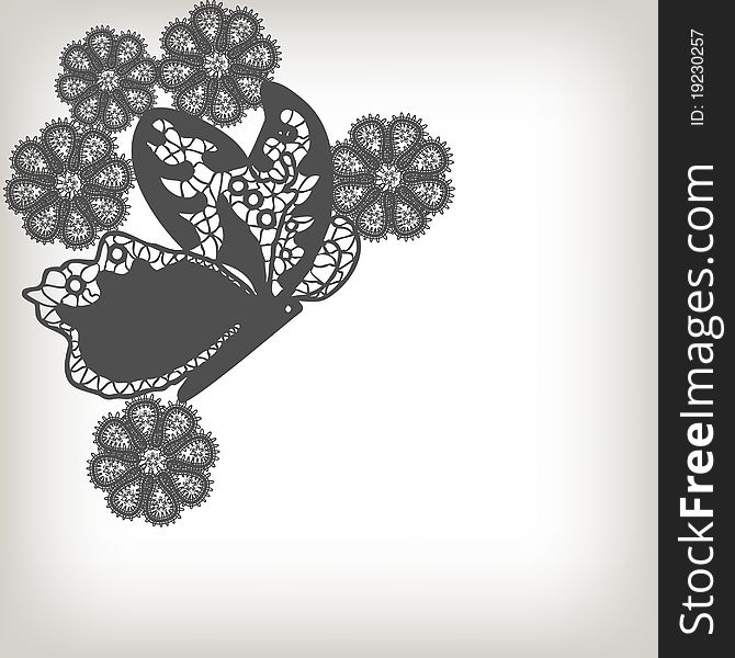 Lace pattern black and white background. Lace pattern black and white background