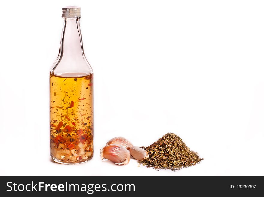 Bottle Of Oil And Condiment