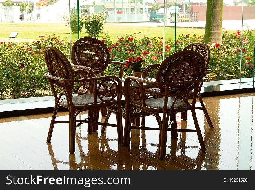 kitchen sets: table, chairs and vase with flowers. kitchen sets: table, chairs and vase with flowers