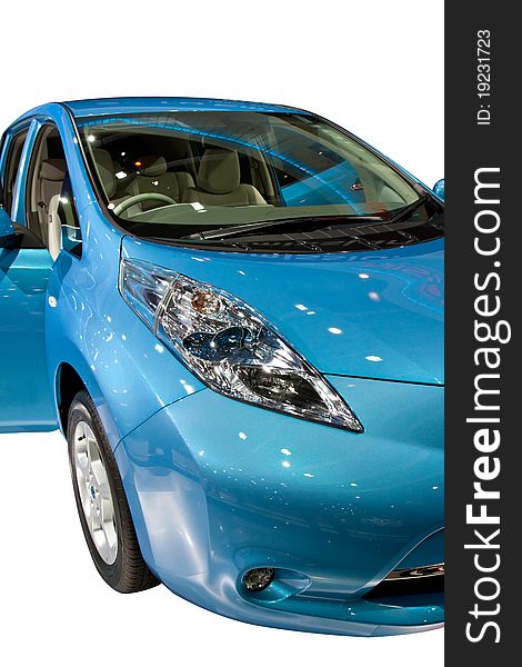 Electric car in isolated picture
