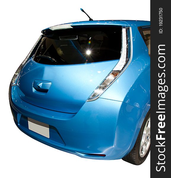 Electric car in isolated picture