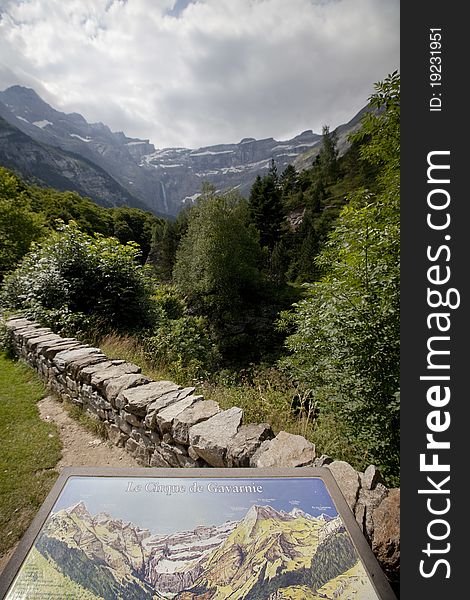 Information panel at Gavarnie circuit Pyrenees France