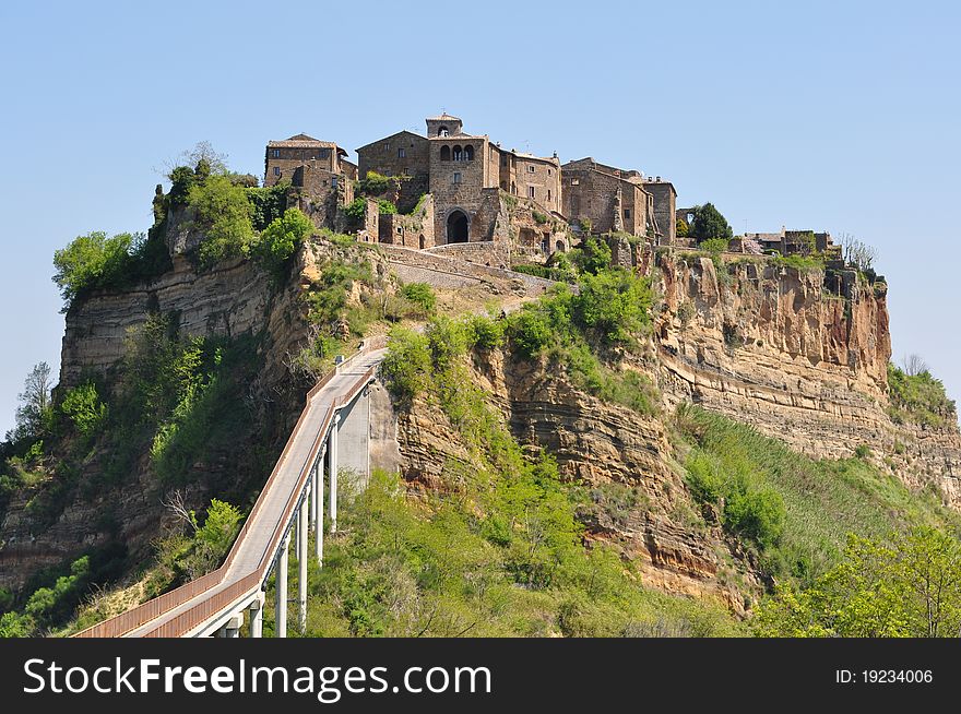 Civita di Bagnoregio dying city on the rock in Italy