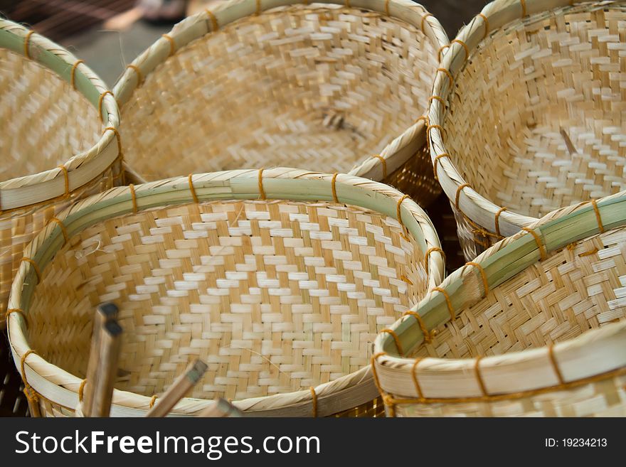 Hand-made baskets in Thailand. Hand-made baskets in Thailand