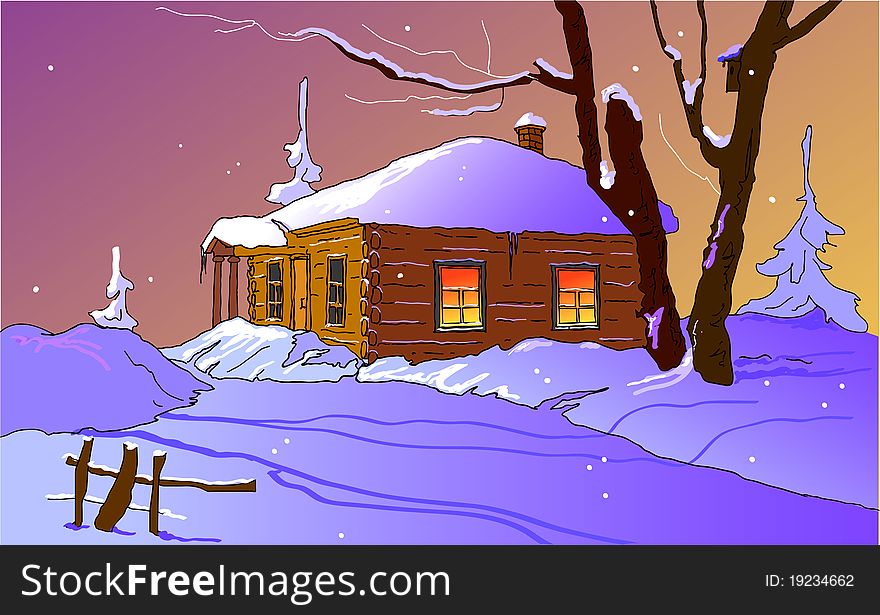Santa's house in the snowy lapland