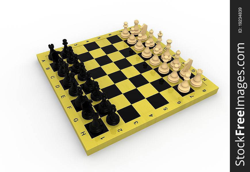 Chess concept in 3d style