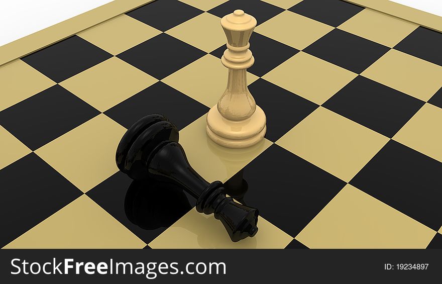 Chess concept in 3d style