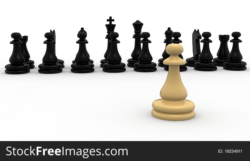 Chess concept in 3d style