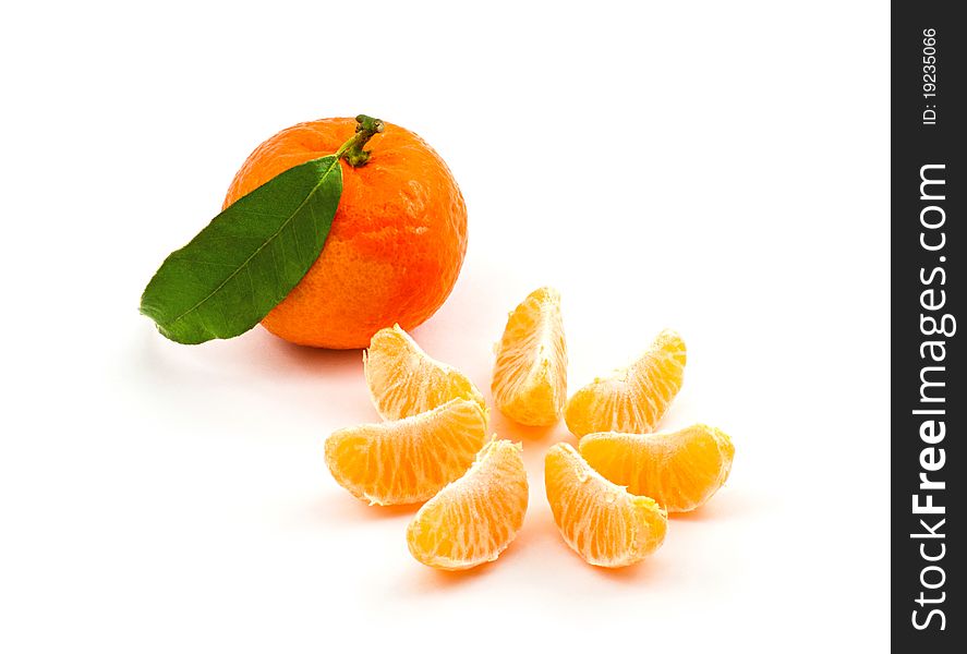 Tangerine against a white background