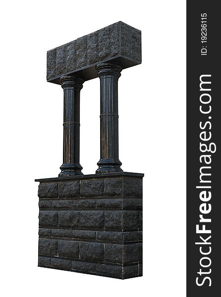 Columns of black polished stone