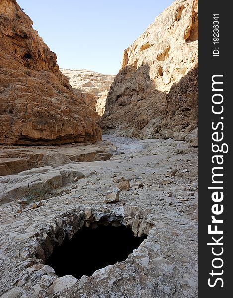 Ancient remains in wadi Og in Judea desert, Israel. Ancient remains in wadi Og in Judea desert, Israel.
