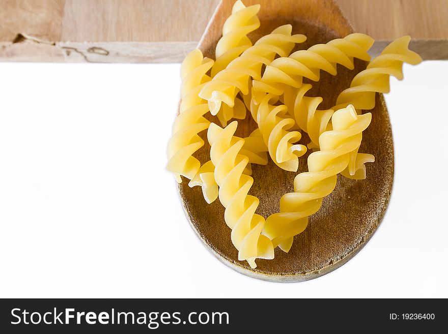 Fusilli On The Wood Spoon