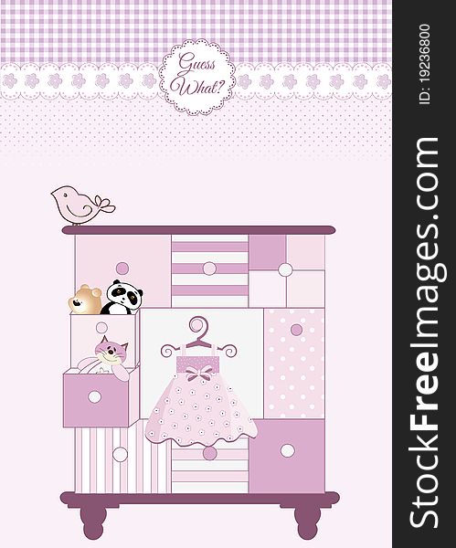 New baby greeting card with nice closed