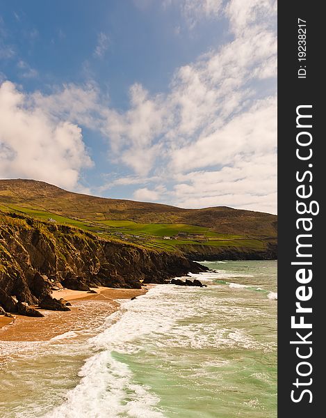 Scenic landscape by sea on Dingle Peninsula in Ireland. Scenic landscape by sea on Dingle Peninsula in Ireland