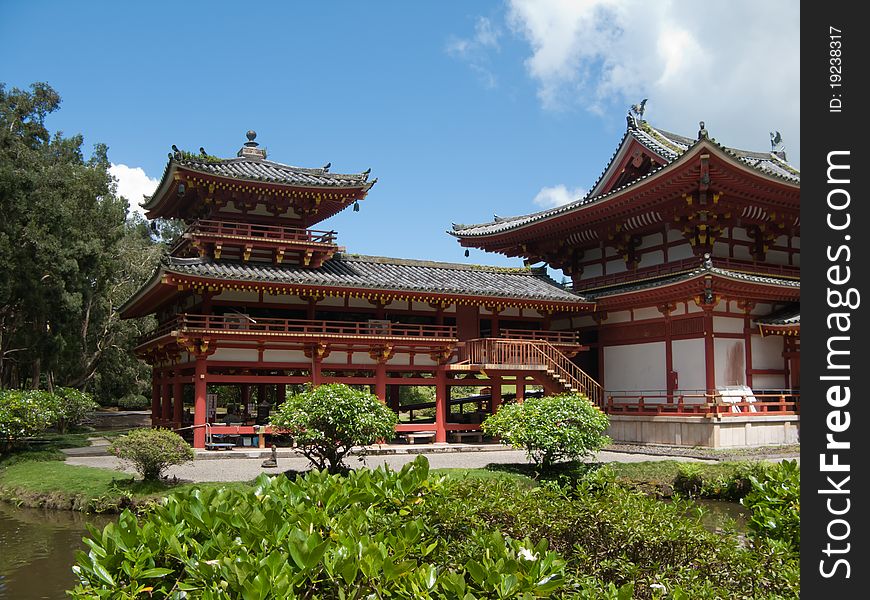 Temple in the Valley of the Temples, Oahu, Hawaii. Temple in the Valley of the Temples, Oahu, Hawaii