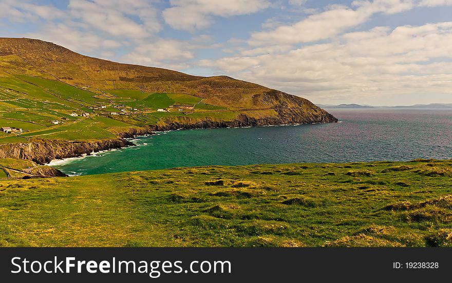 Scenic landscape by sea on Dingle Peninsula in Ireland. Scenic landscape by sea on Dingle Peninsula in Ireland