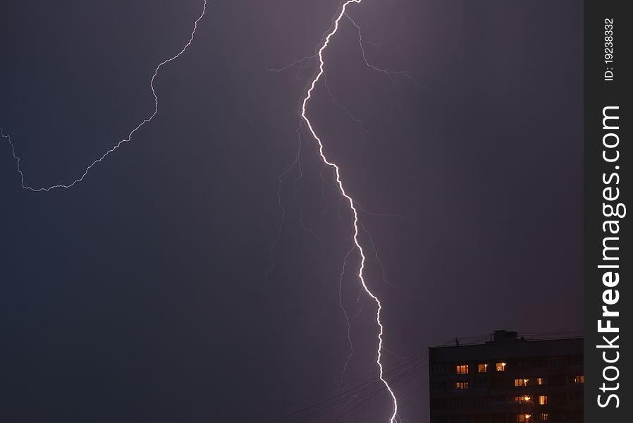 Lightning during a summer storm.