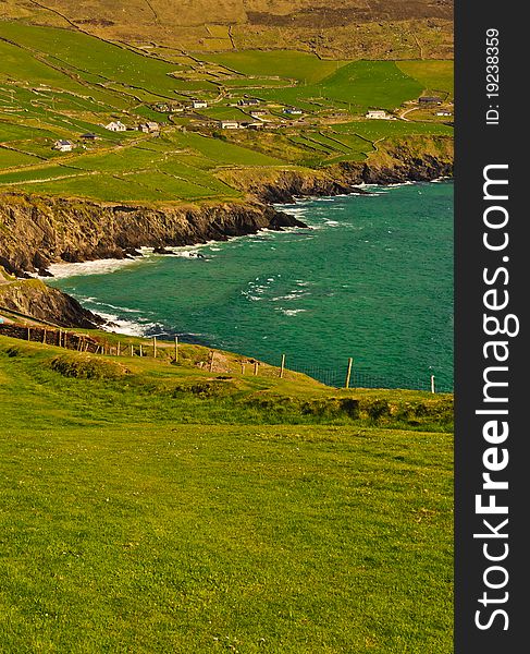 Scenic landscape by sea on Dingle Peninsula in Ireland. Scenic landscape by sea on Dingle Peninsula in Ireland