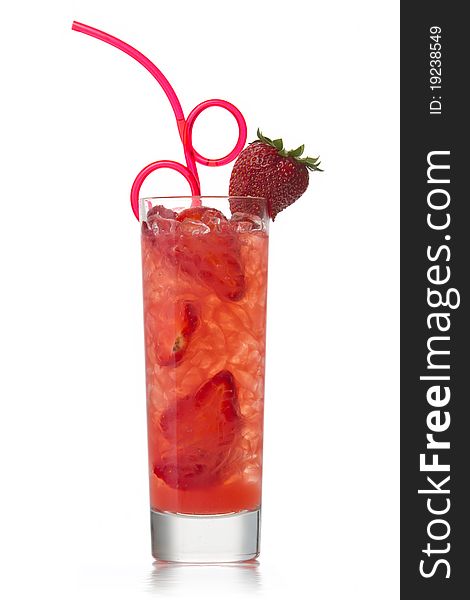 Strawberry Cocktail With Chrushed Ice