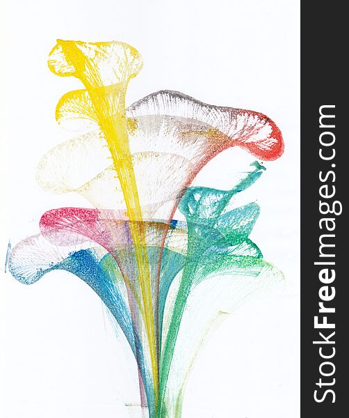 Art Abstract Flowers For Layout Or Background.