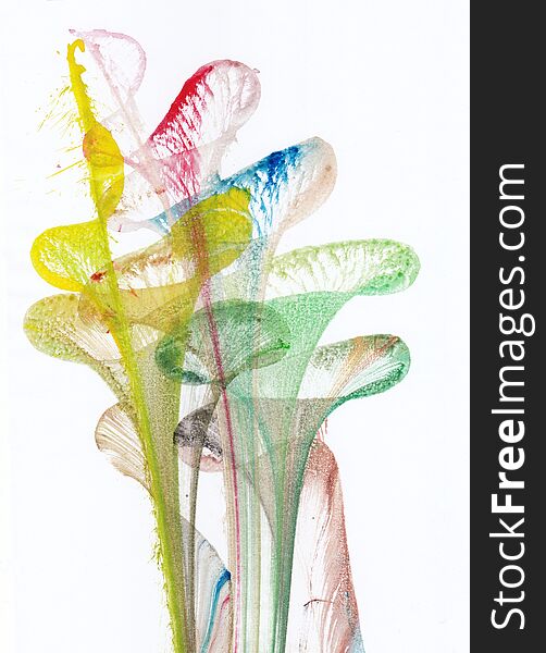 Art Abstract Flowers For Layout Or Background.
