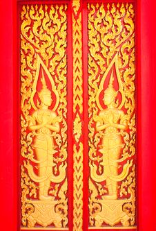 Golden Wood Carving,Traditional Thai Style Royalty Free Stock Images Golden Wood Carving,Traditional Thai Style Royalty Free Stock Images