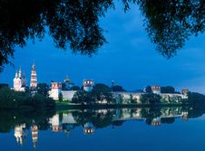 Novodevichy Convent In The Evening Stock Photography