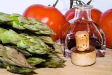 Cork Bottle And Food Stock Photography