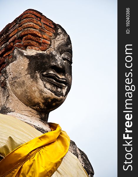 Ancient Buddha. Enshrined in the ancient temples in Ayutthaya. Four hundred years longer.