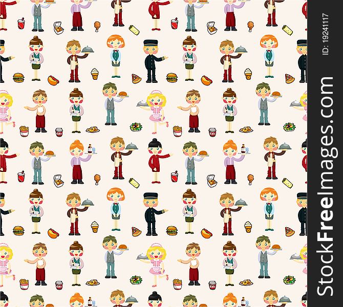 Seamless waiter and waitress pattern