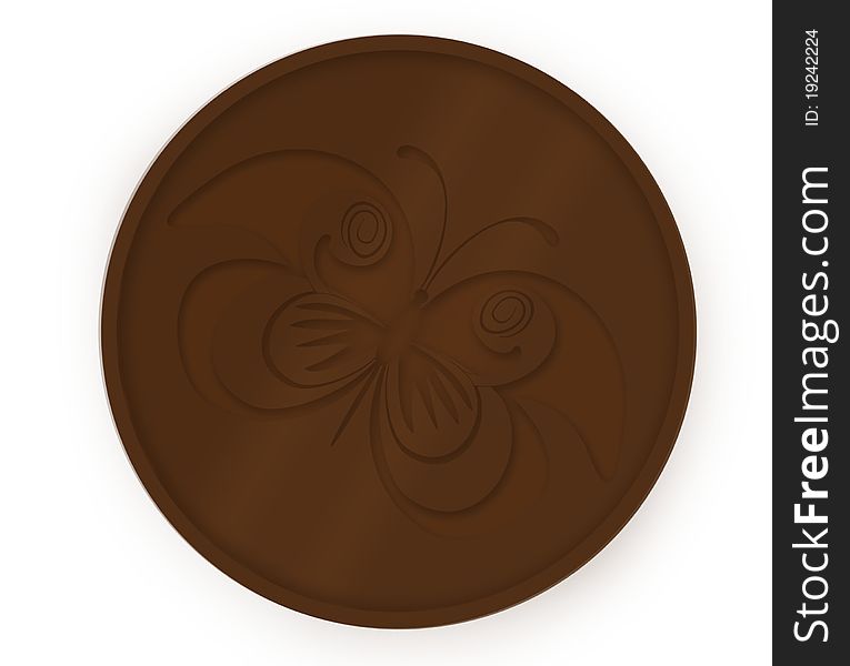 Chocolate medal on a white background