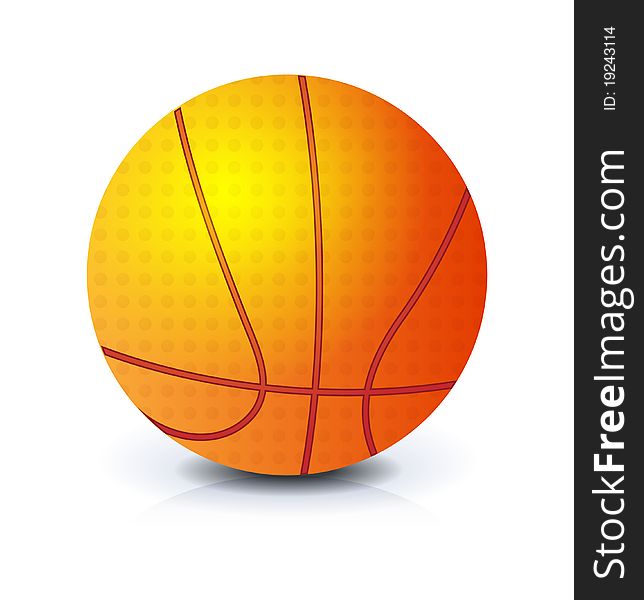 Basketball ball icon on white