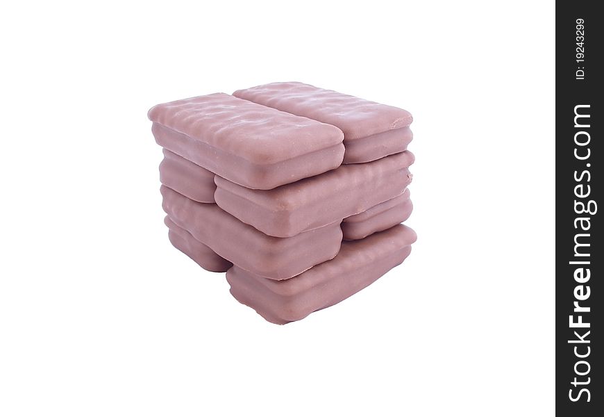 A stack of chocolate building blocks or logs. A stack of chocolate building blocks or logs.