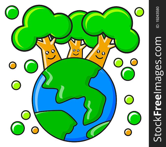 Illustration of tree save the earth created by. Illustration of tree save the earth created by