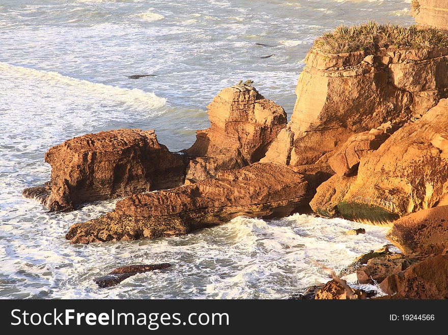 Coastal line canyon at west coast of New Zealand. Coastal line canyon at west coast of New Zealand