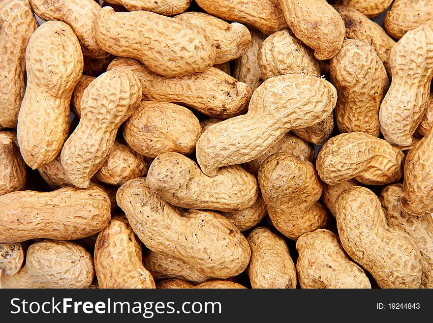 Close-up of some peanuts. background