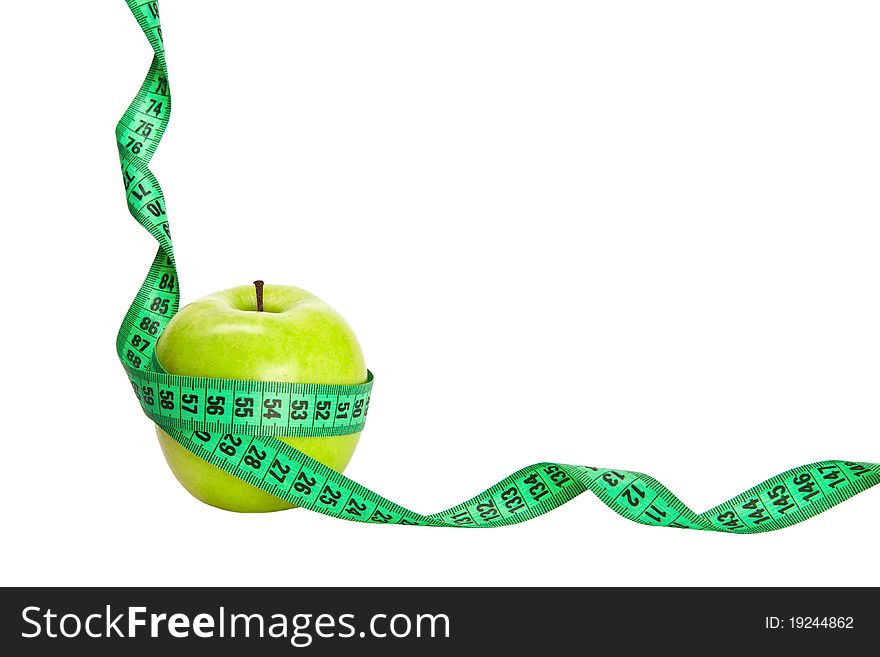 Green Apple And A Measuring Tape