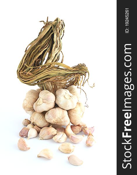 Ripe Garlics Isolated On A White Background