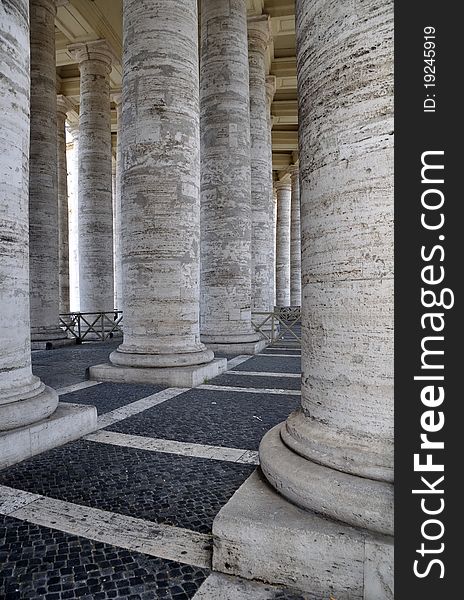 St Peter's Square Colonnade, Rome Italy