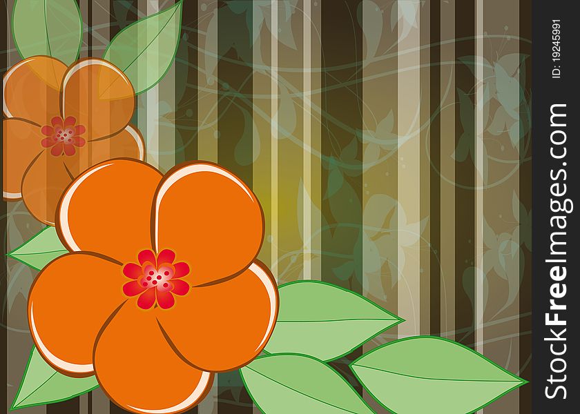 Abstract background with orange flower. Abstract background with orange flower