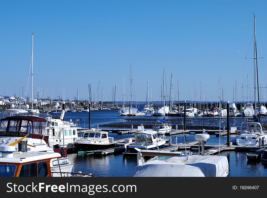 Boats Docked at Low Tide