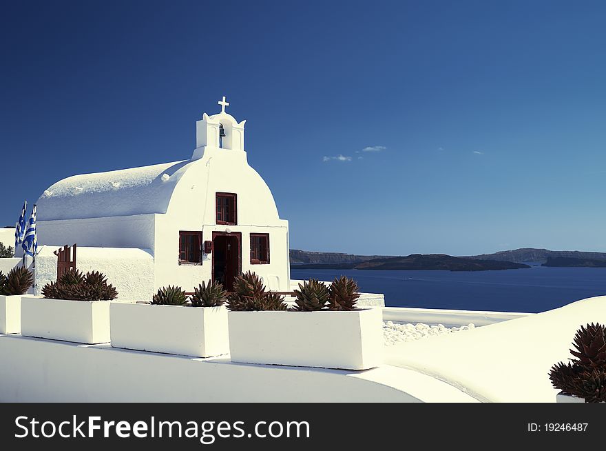 Church at Oia (Ia) village on Santorini island. Church at Oia (Ia) village on Santorini island.