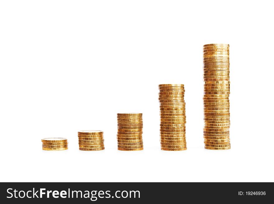 Stacks of coins showing your financial growth. Stacks of coins showing your financial growth