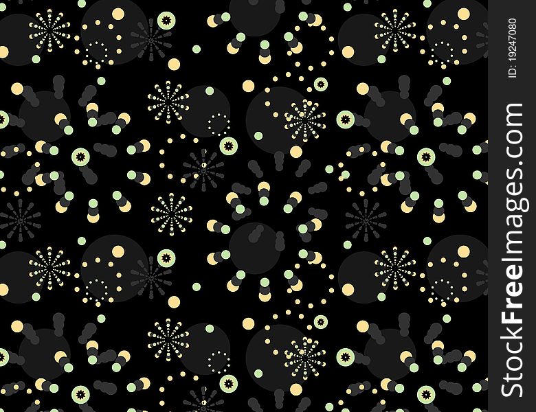 Circle patterns on a black background. Circle patterns on a black background
