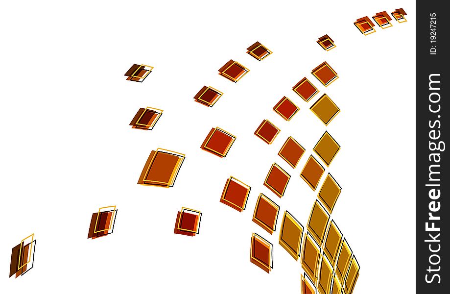 Abstract composition of sparse brown squares. Abstract composition of sparse brown squares
