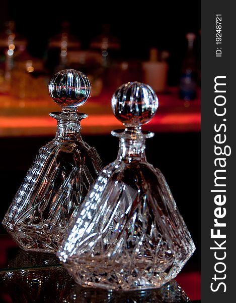 A luxurious crystal liquor container