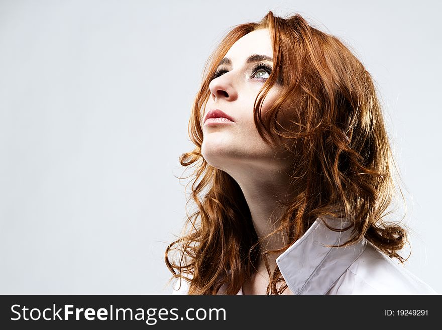 Studio portrait of a young beautiful woman